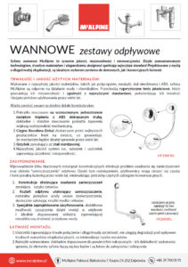 Ulotka - Wannowe zestawy odpływowe McAlpine